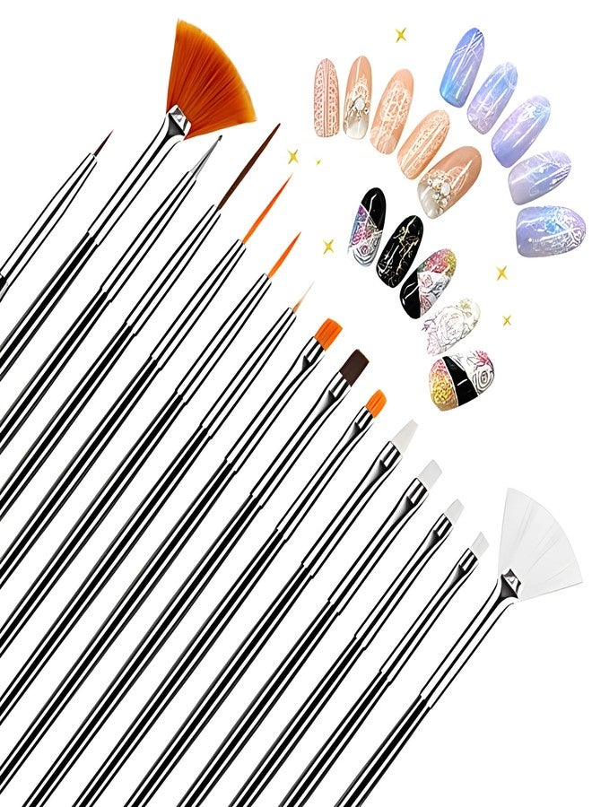 JacobsParts 20-Piece Professional Nail Art Brushes Set, Dotting Tools, Dust Brush, Nail Drawing Pen for Perfect Manicure and Detailed Designs (Pink) - Image 2
