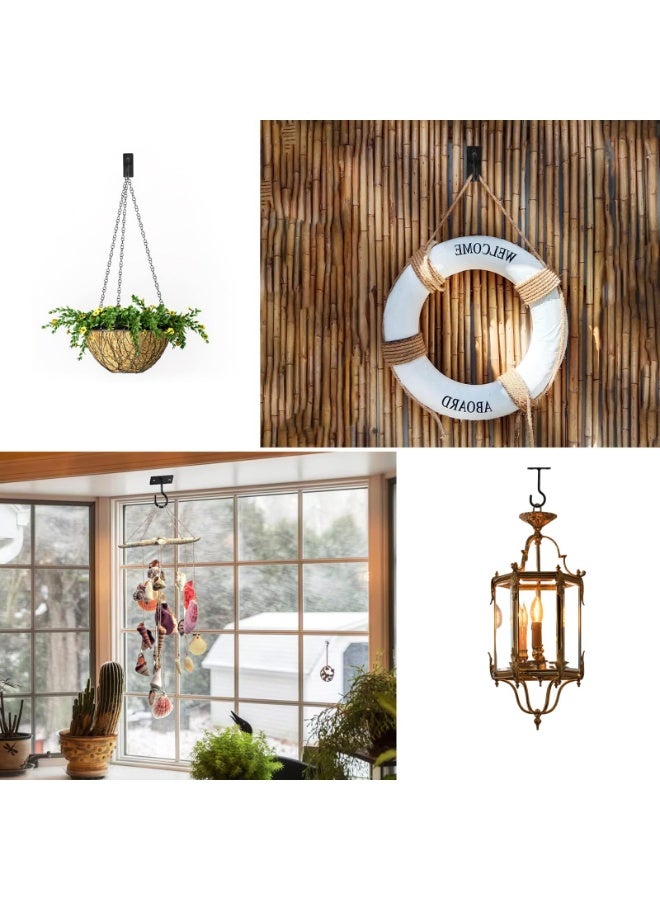 Metal Plant Hooks Wall Mounted Bracket, 6 Inch, Black, 2 Pack, for Indoor Outdoor Hanging Planters, Bird Feeders, Lanterns - Image 4