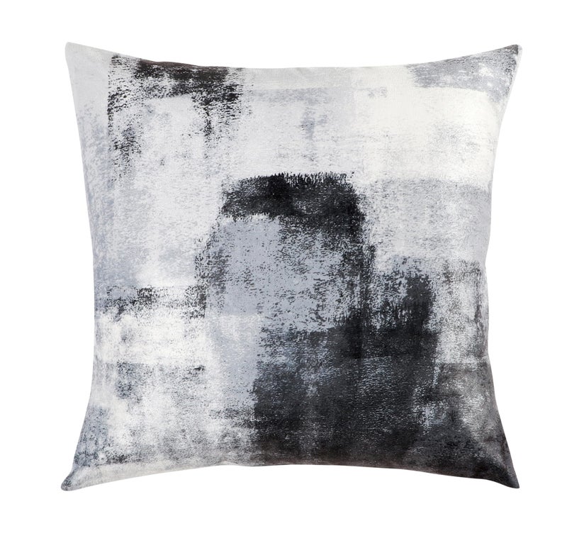 RD TREND® Velvet Satin Cushion Covers 24 Inch x 24 Inch |Art Decorative Throw Pillows for Sofa, Couch, Living Room, Home Décor Cushion Cover Set of 5 (White Black) - Image 2