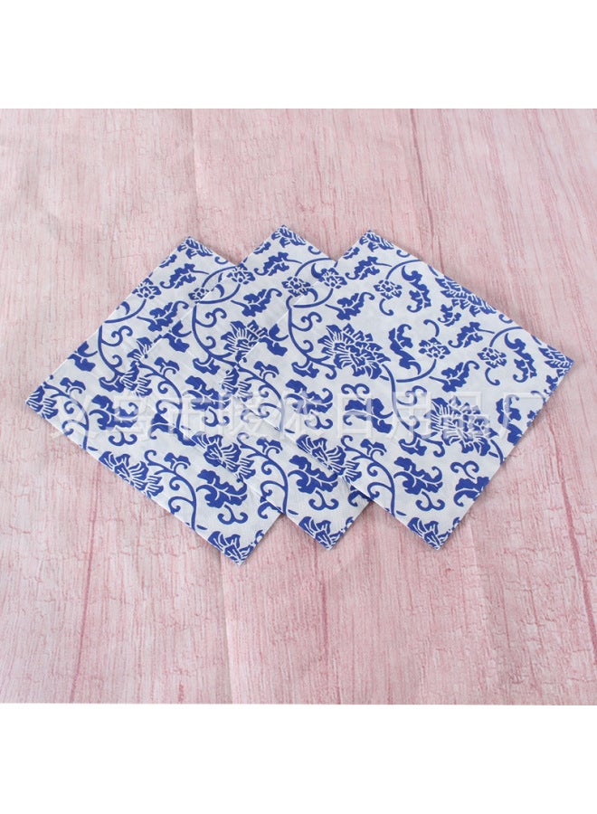 Printed Square Paper Party Decoration Vintage Napkin Household Napkin Western Restaurant Holiday Tableware Paper Towel-Color:Monochrome Printing-Specifications:Gold 5-20 Sheets - Image 5