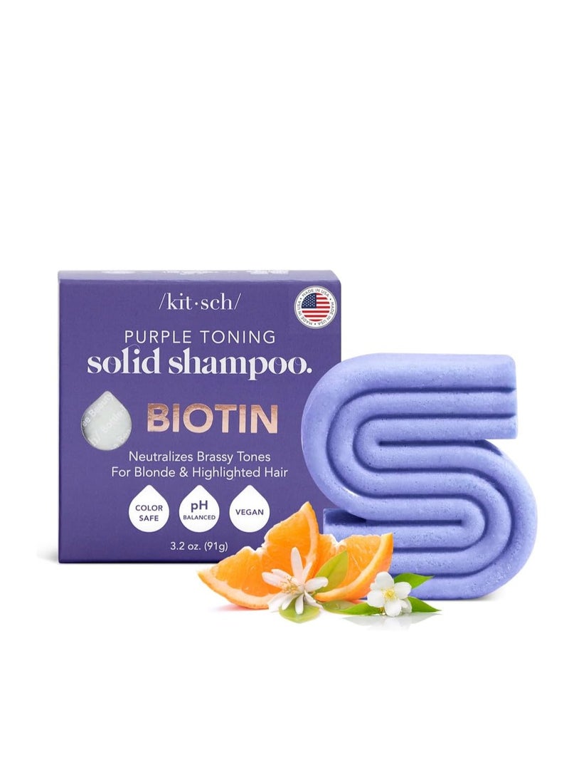 Kitsch Purple Shampoo Bar for Blonde Hair Toning Purple Shampoo Bars with Biotin for Strengthening Hair and Neutralizing Brassy Tones Vegan Solid Shampoo Bar for Hair Shine Zero Waste 3 2 oz - Image 1