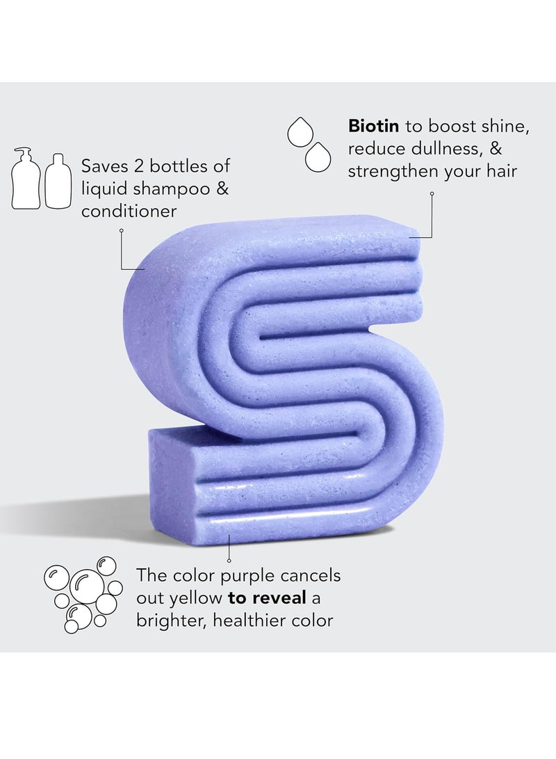 Kitsch Purple Shampoo Bar for Blonde Hair Toning Purple Shampoo Bars with Biotin for Strengthening Hair and Neutralizing Brassy Tones Vegan Solid Shampoo Bar for Hair Shine Zero Waste 3 2 oz - Image 3