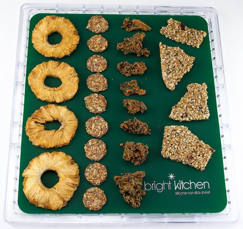 Bright Kitchen 3 Silicone Non Stick Sheets Compatible With Ivation & Compatible With Gourmia Compatible with ChefWave Dehydrator 6-Tray fruit roll up crackers Teflon-Free - Image 1