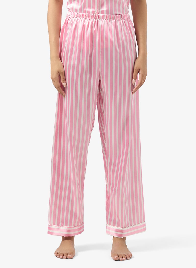 Ginger Satin Stripe Button Up Pyjama Set - Image 4