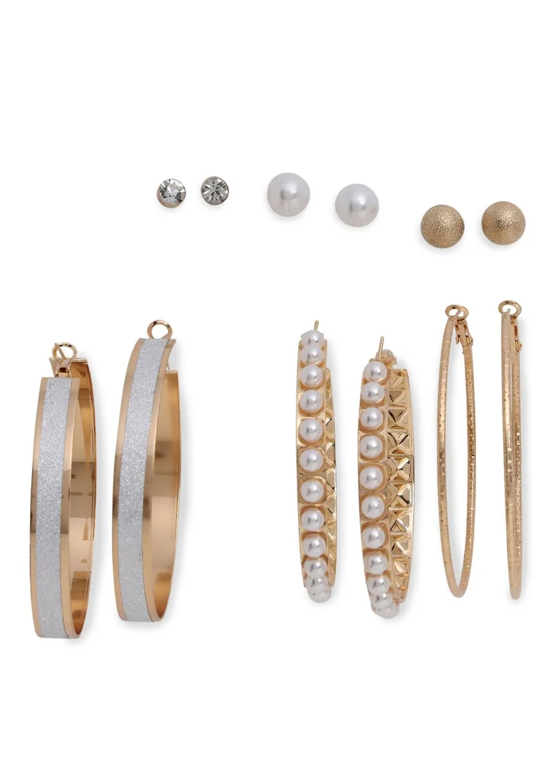 SOHI Pack of 3 Designer Hoop Earrings