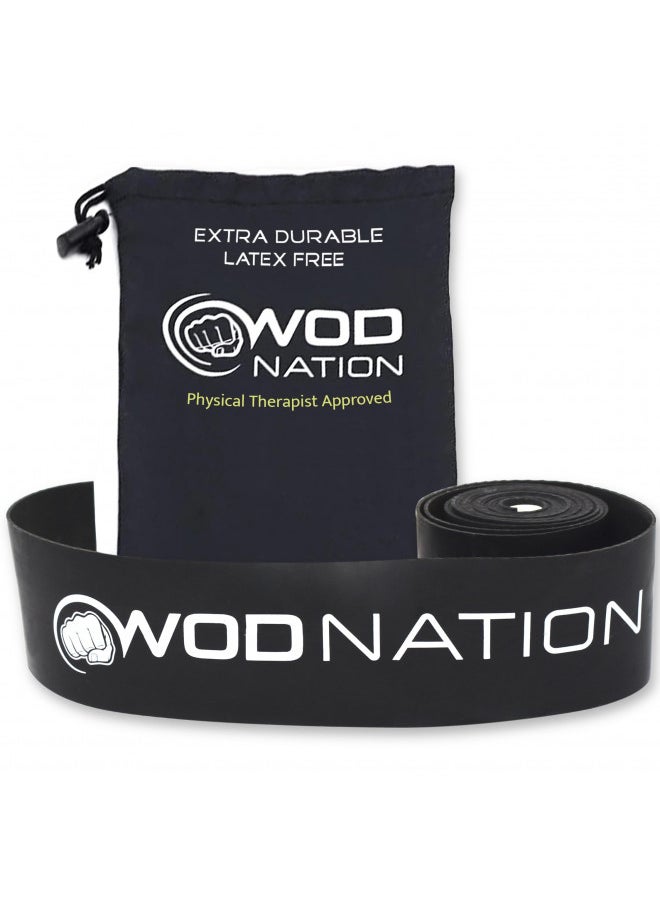 WOD Nation - WOD Nation Muscle Floss Bands Recovery Band for Tack and Flossing Sore Muscles and Increasing Mobility : Stretch Band Includes Carrying Case (1 Black Heavy & 1 Red Medium) - Image 1