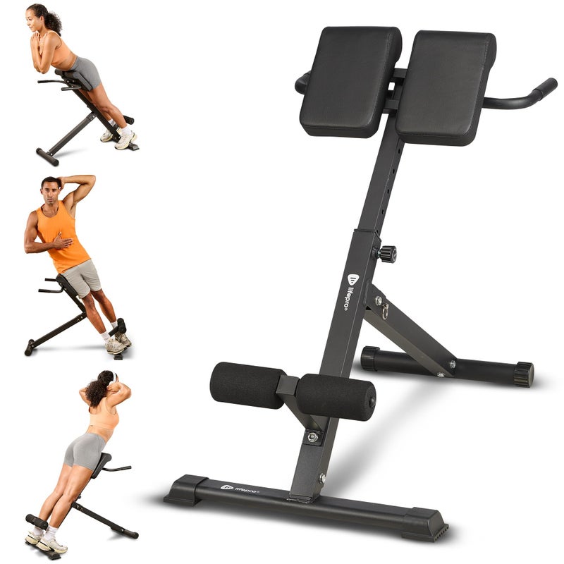 Lifepro SculptTrainer Roman Chair â€“ Hyperextension Bench for Strength Training â€“ Adjustable Back Extension Machine, Ab Bench & Foldable Sit-Up Bench for Athletes, Core Work & Home Gym Workouts - Image 1