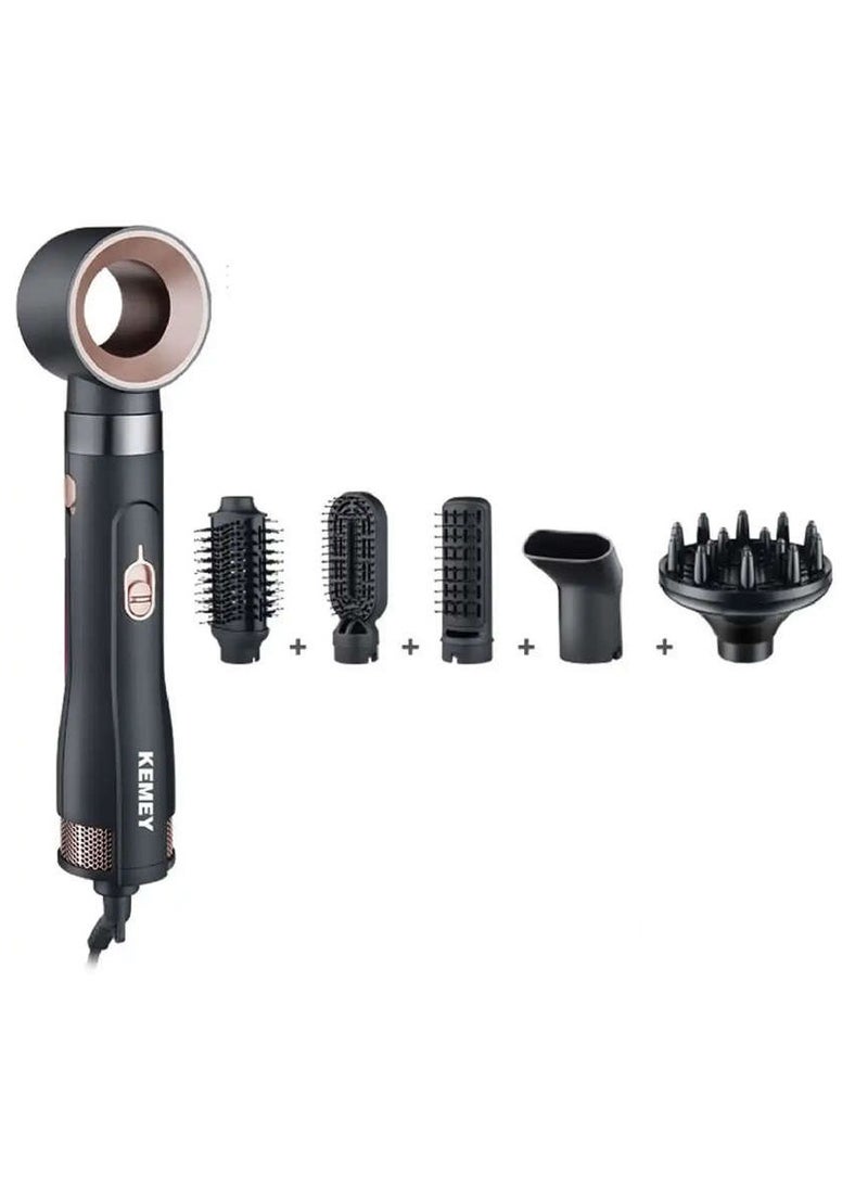 Kemey KM-9205 6-in-1 Hair Dryer with Negative Ion Technology – Professional Styling Tool with Multiple Attachments - Image 2