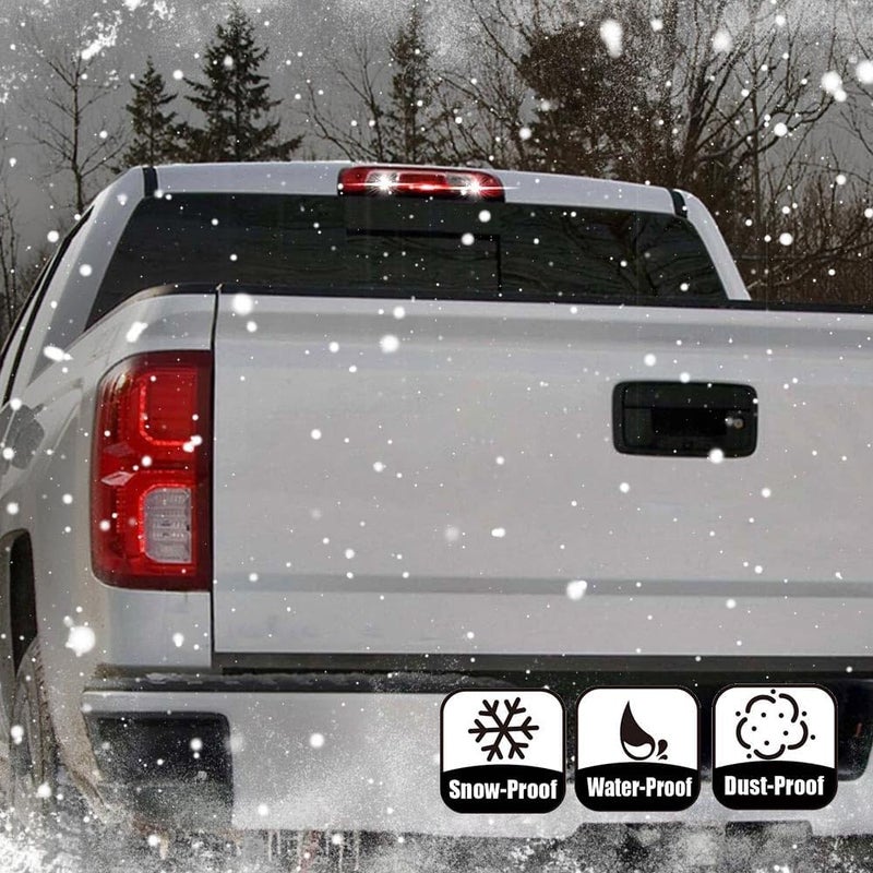CHEDA Third 3D Brake Lights, Compatible with 2014-2018 Chevy Silverado GMC Sierra, Chrome Red Lens Clear Housing LED Bar Tail Cargo Lamp(Red/Clear lens Clear Bottoms) - Image 3