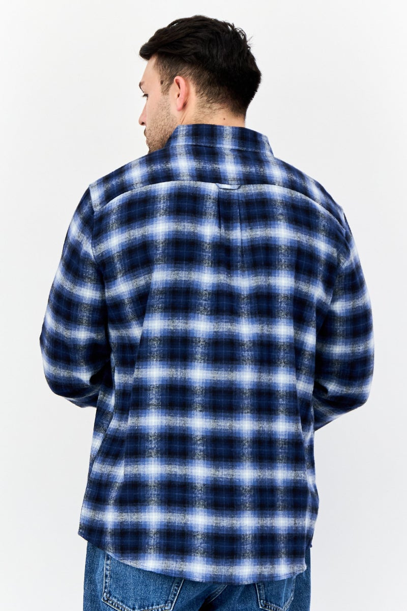 Chaps قميص رجالي عادي بقصة مريحة بأكمام طويلة ومخطط، متعدد الألوان - Image 2