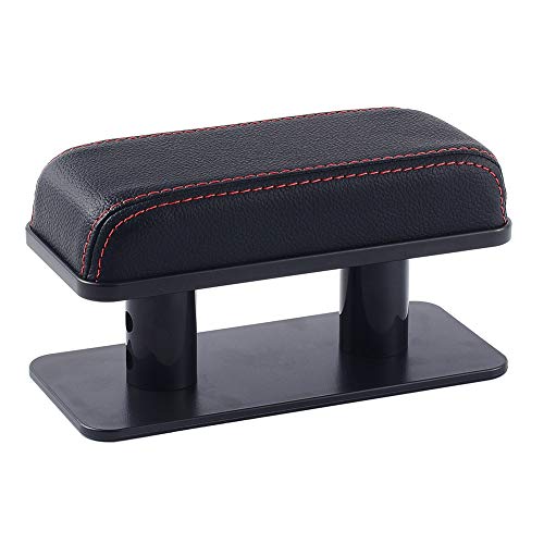 ATMOMO Adjustable Height Car Armrest Left Elbow Support Pad Anti-Fatigue Car Door Armrest Rest Pad (Black with Red Line) - Image 1