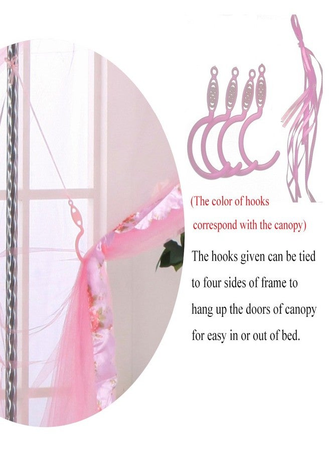 JQWUPUP Mosquito Net for Bed - 4 Corner Canopy Curtains for Girls, Kids, Toddlers Crib, Bedroom Decor (Twin Size, Light Blue) - Image 5