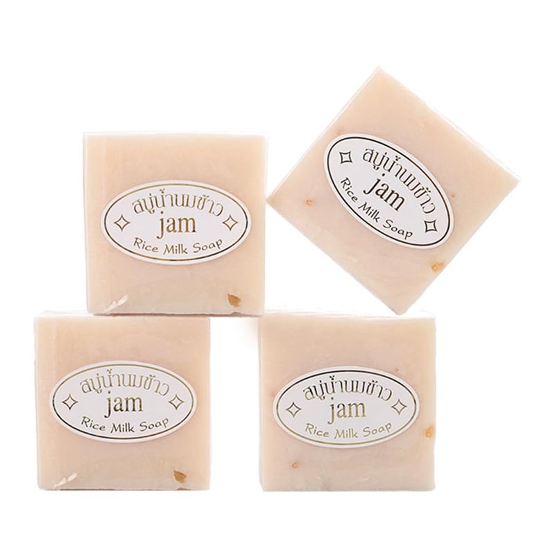 Maruomiki 4 PCS of Thai Rice Soap 65g Original Bath Soap Handmade Soap 8 Pieces Cold Process Soap 12 PCS Rice Milk Soap Facial Soap Gift Soap 4PCS