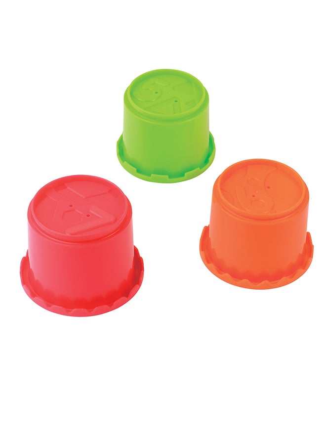 Happy Kids Little Learners Castle Stacking Cups - Stack And Sort Colors, Sizes, Numbers, 22 Inches Tall, 11-piece Set  - Image 1
