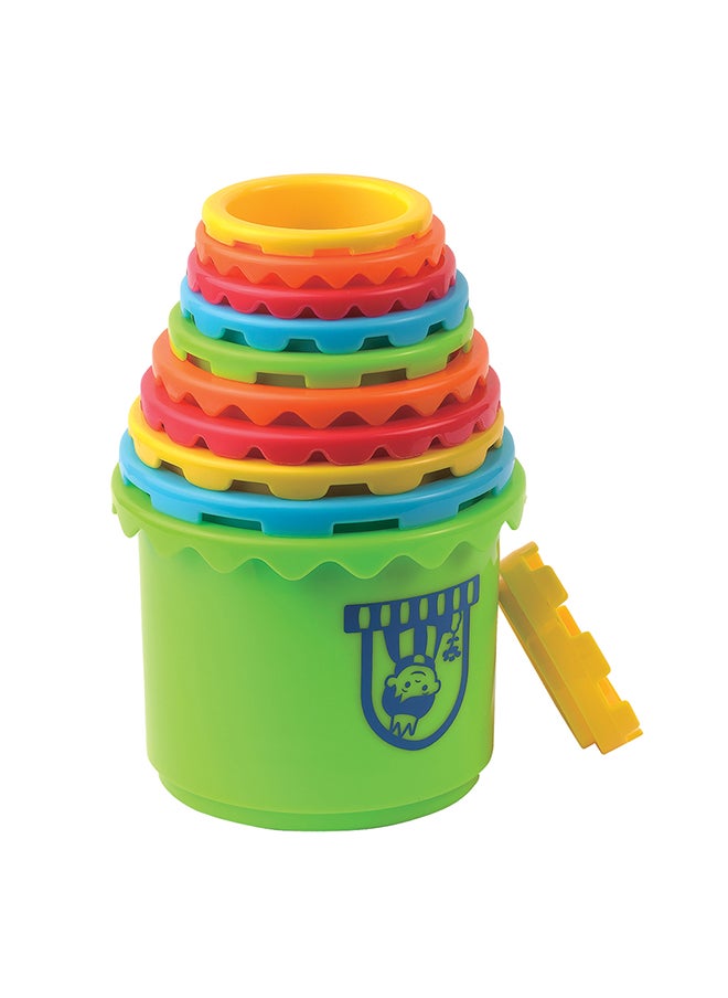 Happy Kids Little Learners Castle Stacking Cups - Stack And Sort Colors, Sizes, Numbers, 22 Inches Tall, 11-piece Set  - Image 3