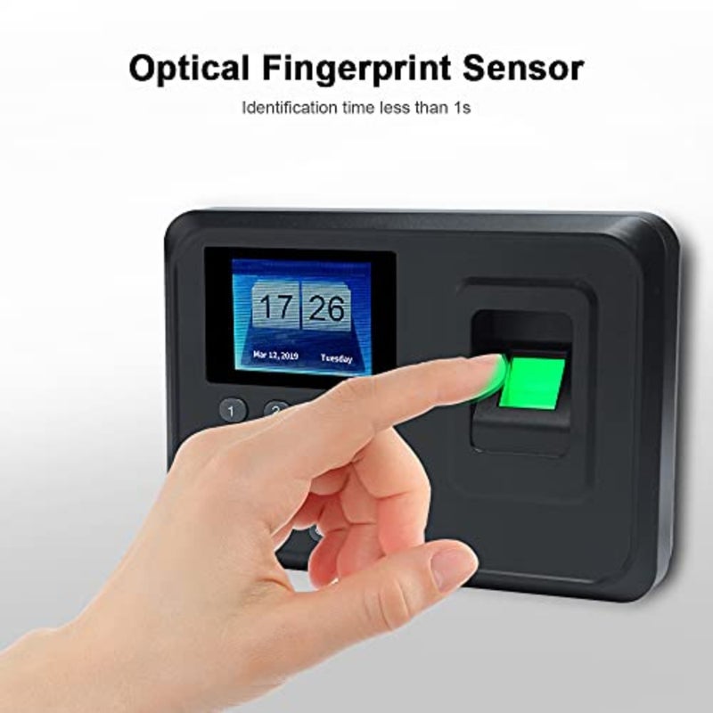 Eacam Intelligent Biometric Fingerprint Password Attendance Machine Employee Checking-in Recorder 2.4 inch TFT LCD Screen DC 5V Time Attendance Clock - Image 2