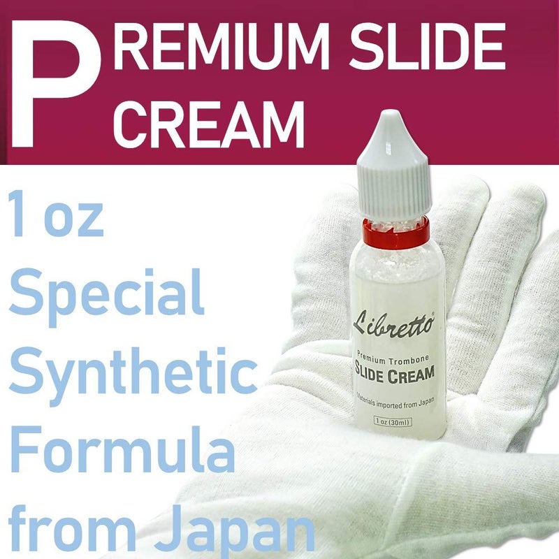 Libretto Trombone All-Inclusive Care Kit: Flexible Bore Brush + Mouthpiece Brush + Slide Oil+ Microfiber Cleaning Cloth + Slide Grease, w/Handy Case, Time to Clean & Extend Life of Your Trombone! - Image 4