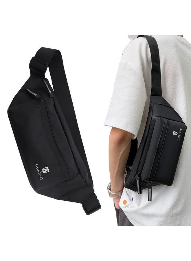 GUSTAVE® Large Waterproof Sling Pack Chest Bag Waist Bags Fanny Pack Cross Body Travel Bag BumBag Men Women Fanny Pack for Hiking Travel Camping Running Sports Outdoors with Adjustable Strap - Image 2