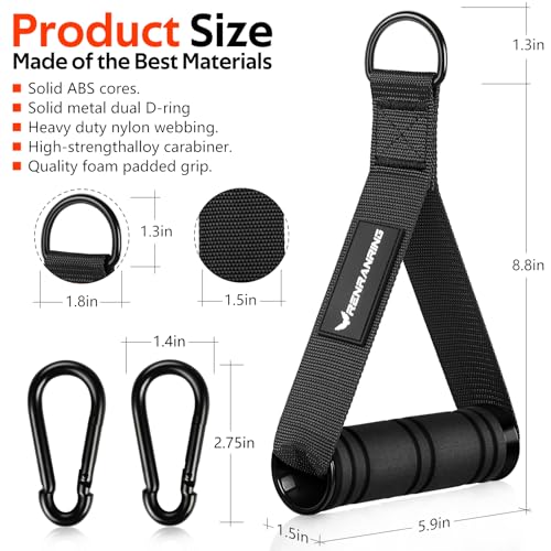 RENRANRING Gym Exercise Handles, Replacement Handle Attachments for Cable Machine Pulleys, Resistance Band and Strength Trainer, Pull Down Workout Accessories, Home Gym Add On Equipment - Image 2