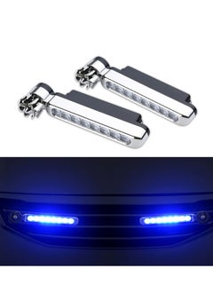 KASTWAVE Wind Power Daytime Running Light 1 Pair 8LEDs Car Universal Wind Energy Powered Daytime Running Light Auxiliary Lamp Automobile Decorative Lamp No Need External Power Supply-Blue  - Image 1