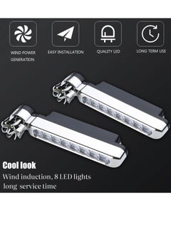 KASTWAVE Wind Power Daytime Running Light 1 Pair 8LEDs Car Universal Wind Energy Powered Daytime Running Light Auxiliary Lamp Automobile Decorative Lamp No Need External Power Supply-Blue  - Image 3