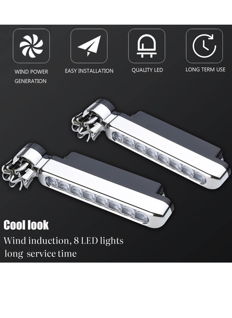 KASTWAVE - Wind Power Daytime Running Light 1 Pair 8LEDs Car Universal Wind Energy Powered Daytime Running Light Auxiliary Lamp Automobile Decorative Lamp No Need External Power Supply-Blue - Image 1