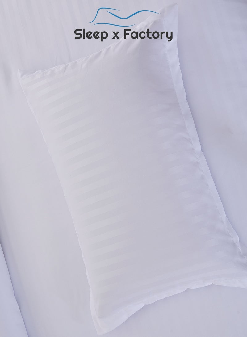 Sleep x Factory Rest Dose Hotel Comforter Set – 7 Pieces – Soft Touch – Striped White – 260x240 cm - Image 4