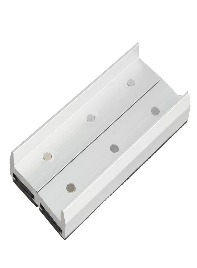 Saim 5 inch Aluminum Alloy Vise Jaws, Universal Soft Vice Jaws Pads Covers with Strong Magnetic Multi-Purpose Protector or Woodworking, DIY Making, Plumbing 1 Pair - Silver - Image 2