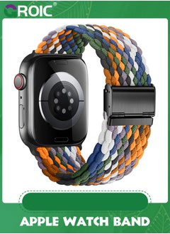 GROIC Compatible with Apple Watch Band 49mm 45mm 44mm 42mm, Stretchy Sport Solo Loop Strap with Adjustable Buckle,Women Men Elastic Nylon Braided Wristband for iWatch Series 10 9 8 7 6 SE 5 4 3 Ultra 2 1  - Image 2
