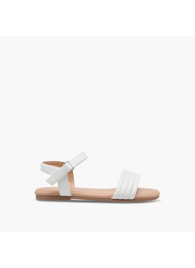Flora Bella By Shoexpress Girls Strap Detail Sandals with Hook and Loop Closure