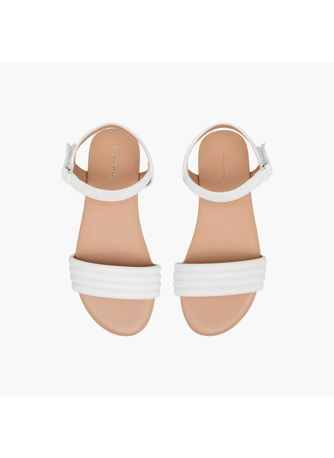 Flora Bella By Shoexpress Girls Strap Detail Sandals with Hook and Loop Closure