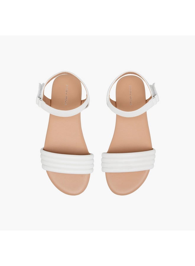 Flora Bella By Shoexpress Girls Strap Detail Sandals with Hook and Loop Closure - Image 2