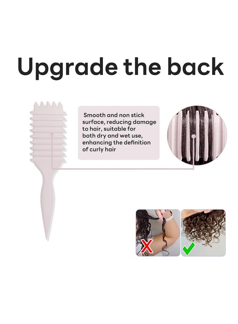 Fluffy BounceCurl Defining Brush - Curl Brush for Curly Hair Wet,Elastic Hair Styling Comb For Bounce & Volume, Durable Plastic Bristles & Abs Handle (Color : Beige) - Image 4