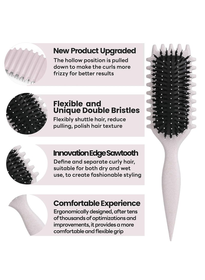 Fluffy BounceCurl Defining Brush - Curl Brush for Curly Hair Wet,Elastic Hair Styling Comb For Bounce & Volume, Durable Plastic Bristles & Abs Handle (Color : Beige) - Image 5