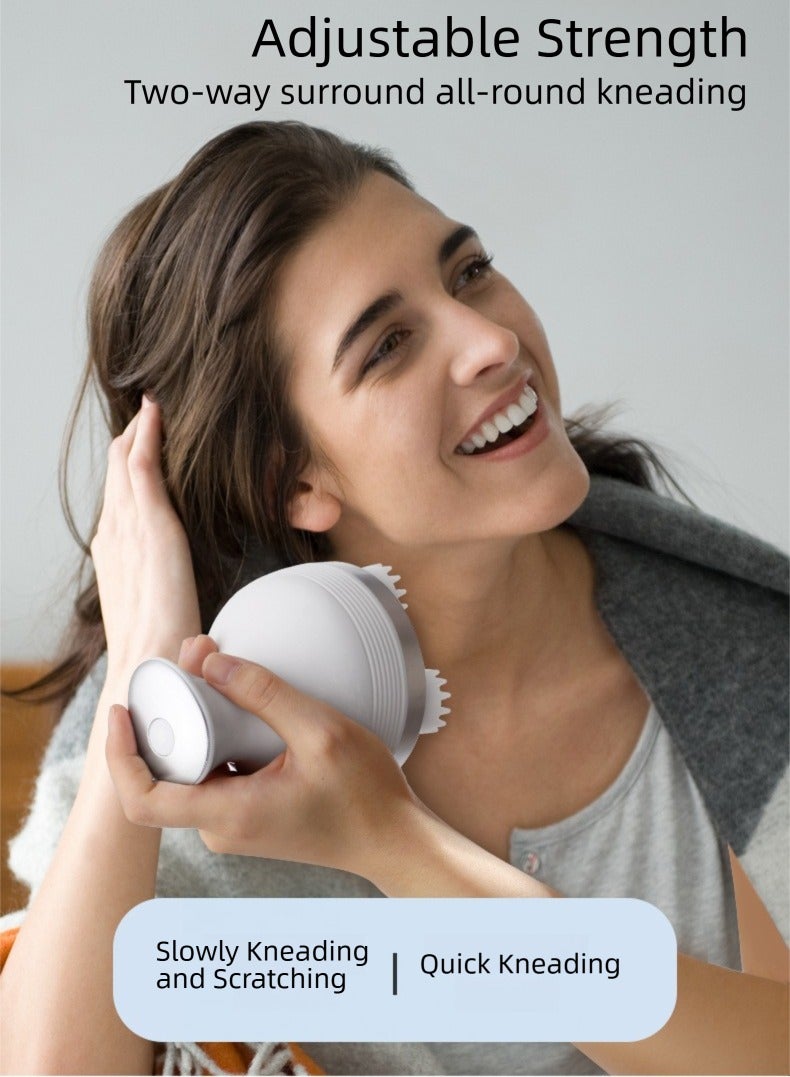 ONLYMAY Scalp Massager with 4  Massage Heads Portable Head Scratcher with Tissue Kneading Nodes Gifts Idea Stress Release Massager for Muscles Shoulder Calf  - Image 3