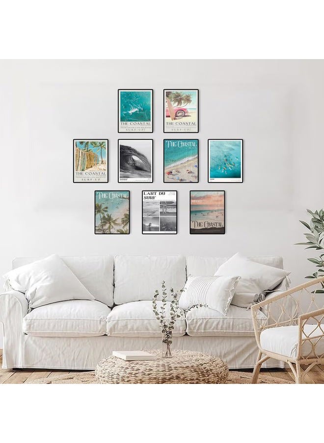 Uniro Coastal Cowgirl Decor Aesthetic, Coastal Granddaughter Room Decor, Trendy Beachy Wall Decor Beachy Summer Poster Poster Pictures, Retro Newspaper Beach Wall Art Prints Preppy Surf Up Posters for - Image 2