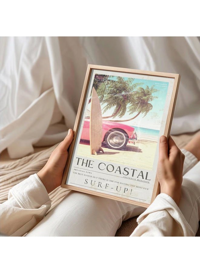 Uniro Coastal Cowgirl Decor Aesthetic, Coastal Granddaughter Room Decor, Trendy Beachy Wall Decor Beachy Summer Poster Poster Pictures, Retro Newspaper Beach Wall Art Prints Preppy Surf Up Posters for - Image 4