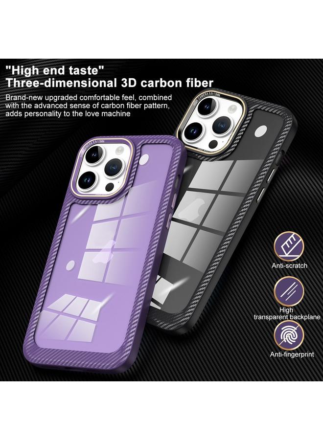 S-TOP Case For iPhone 12 Pro Carbon Fiber Transparent Back Panel Phone Case - Image 5