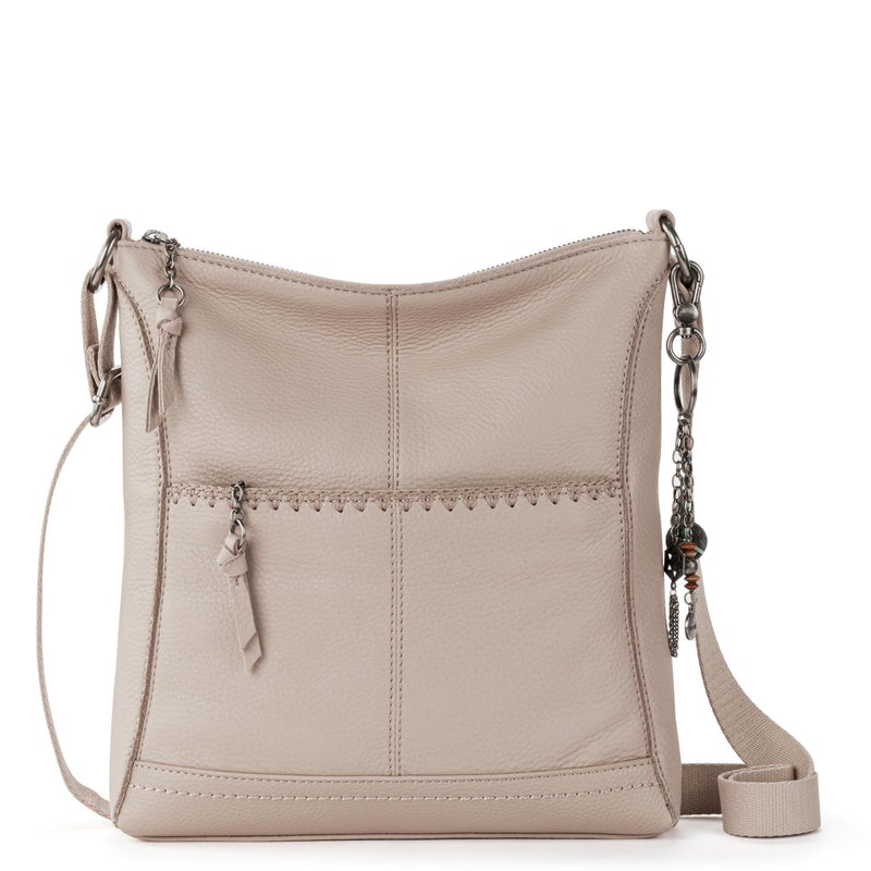 The Sak Lucia Crossbody in Leather, Adjustable Crossbody Strap, Sand Stitch - Image 1