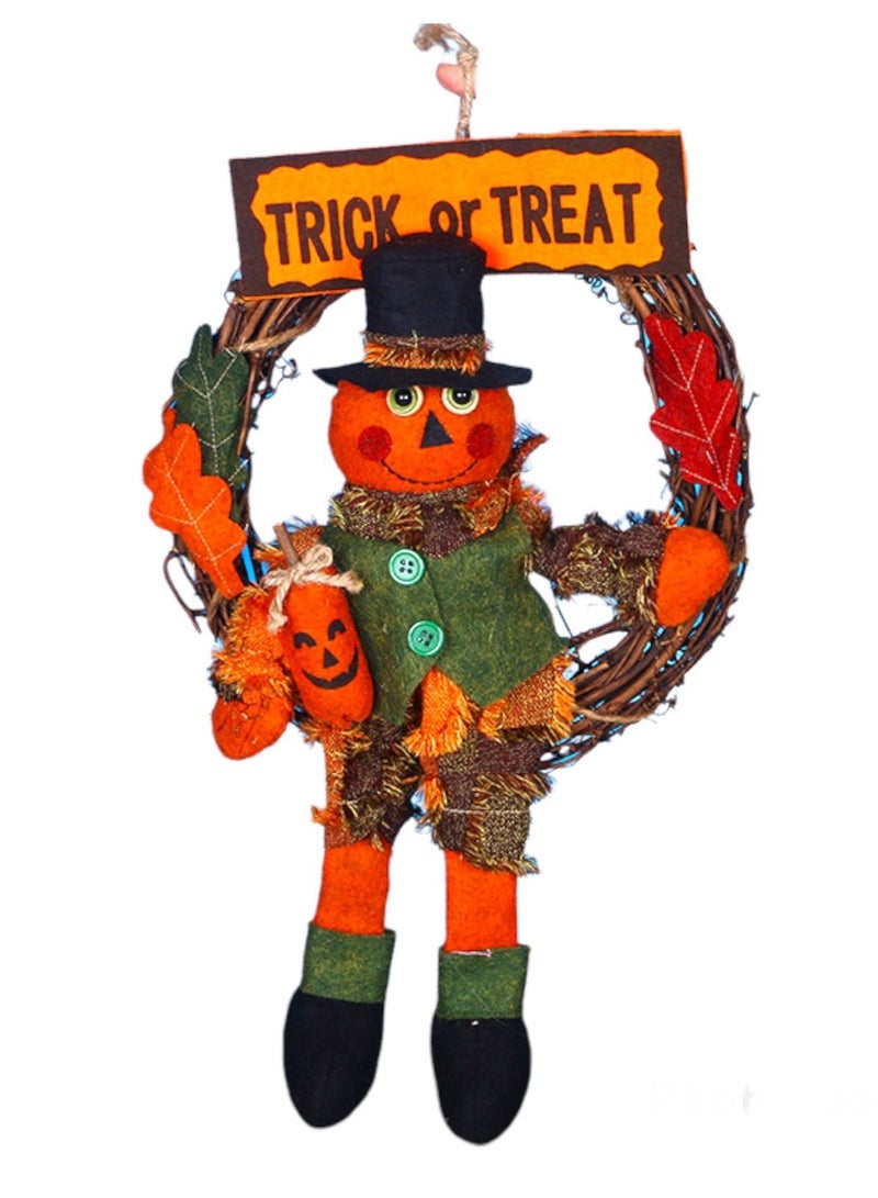 Highland Wooden Pumpkin Trick or Treat Door Hanging Halloween Decorations  - Image 1