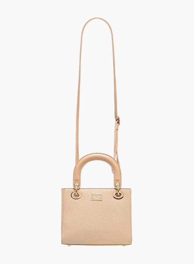 Flora Bella By Shoexpress Textured Tote Bag with Double Handles and Detachable Shoulder Strap