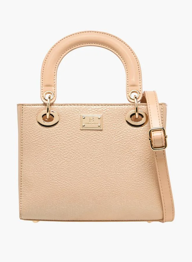 Flora Bella By Shoexpress Textured Tote Bag with Double Handles and Detachable Shoulder Strap