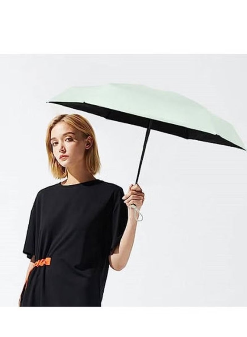XiuWoo Small Folding Capsule Umbrella,Mini Sun Umbrella ,Small Compact UV Umbrella for Sun and Rain,Lightweight  Portable,Windproof Parasol Umbrella with UV Protection for Women Men Kids (Green) - Image 2