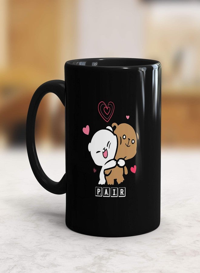 Gift Arcadia Ceramic Perfect Pair Coffee Mugs | Gift for Couple | Best Wedding Gift | Couple Gifts for Wedding| Gifts for Women | Set of 2 Microwave and Dishwasher Safe Coffee Mug | Black (A220) - Image 3