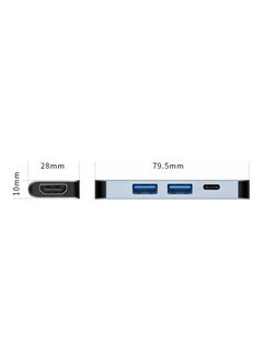 NIBEMINENT 4-In-1 Multifunction Type-C Hub To HD 4K With 2 Ports Adapter Grey  - Image 2