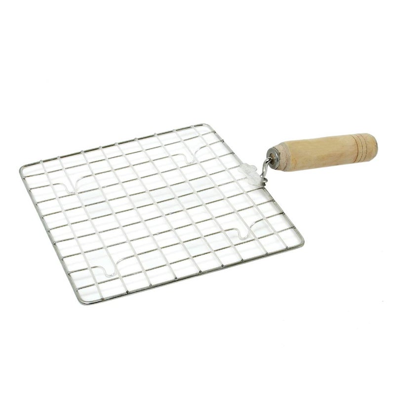 Dharam Paul Traders Jali Roti Roast Grill Papad Roaster Chapati Toast Grill Wooden Handle Paneer Tandoor NetBig size - Image 1