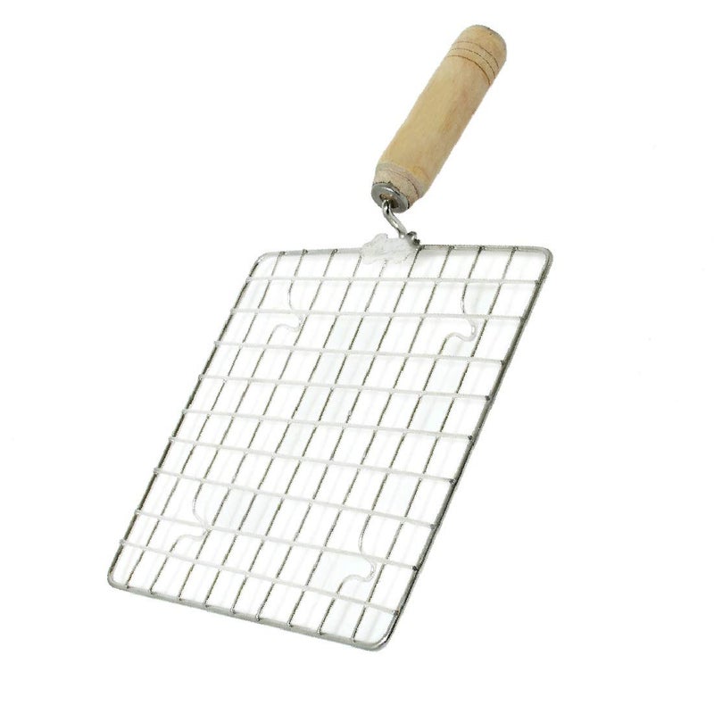 Dharam Paul Traders Jali Roti Roast Grill Papad Roaster Chapati Toast Grill Wooden Handle Paneer Tandoor NetBig size - Image 2