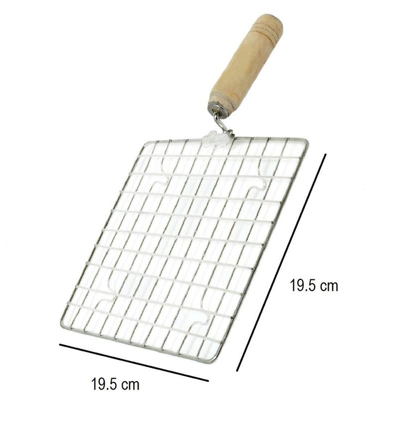 Dharam Paul Traders Jali Roti Roast Grill Papad Roaster Chapati Toast Grill Wooden Handle Paneer Tandoor NetBig size - Image 3