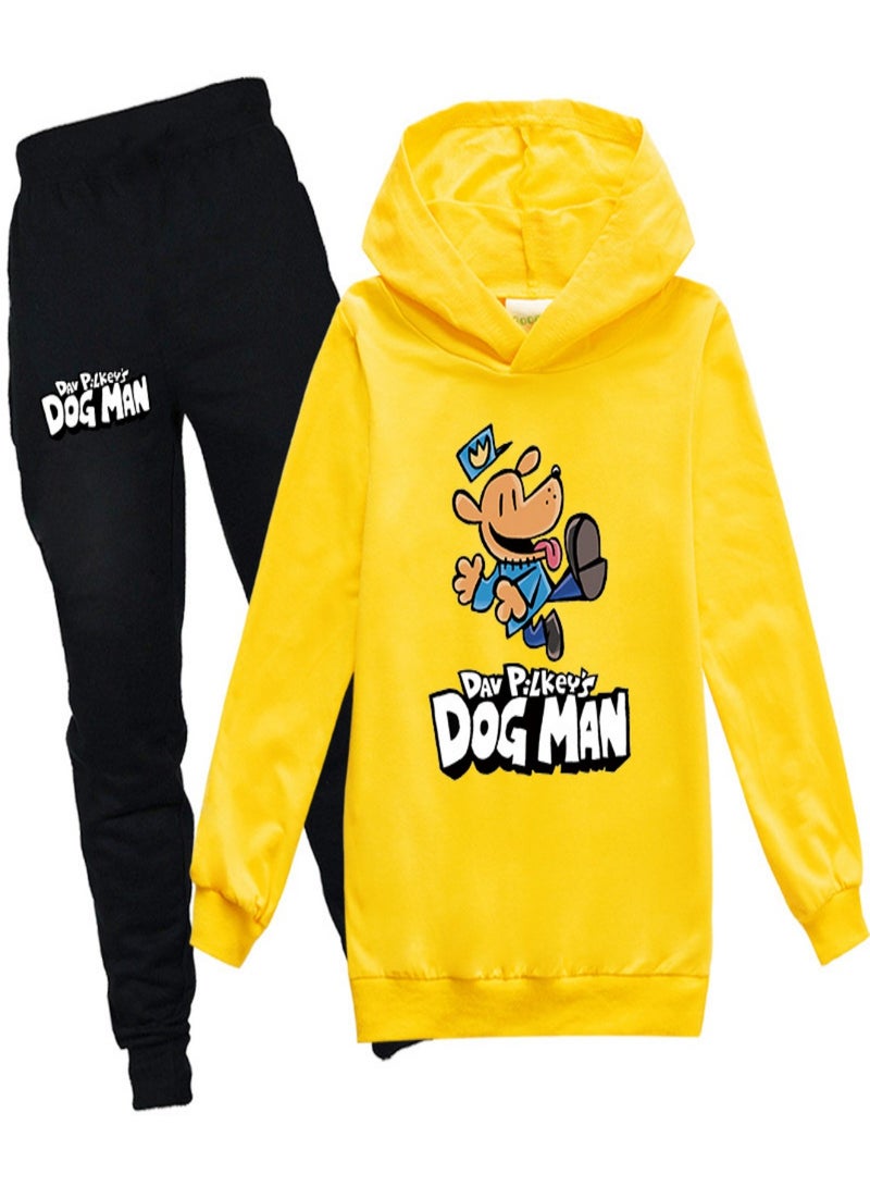 هودي قميص أنيق بأكمام طويلة للجنسين من DOG MAN قطن لقمصان السويت شيرت للأولاد والبنات والأطفال - Image 1