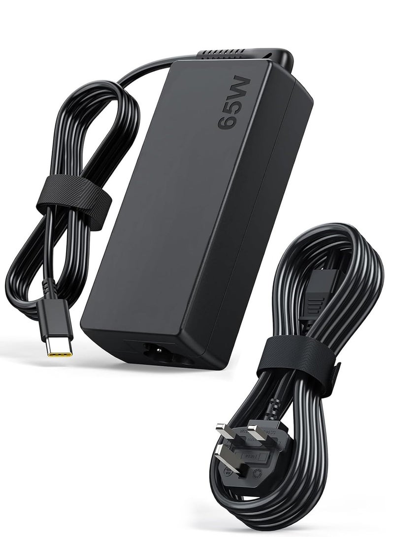 دراكلاو شاحن لابتوب USB-C 65 واط متوافق مع لينوفو إتش بي ديل أسوس شحن سريع لأجهزة الكمبيوتر المحمولة للاستخدام اليومي والعمل والسفر - Image 1